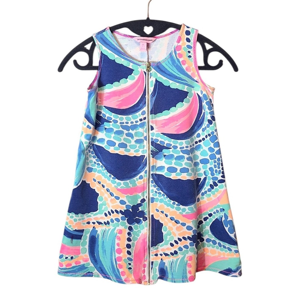 Lilly Pulitzer Girls Colorful Zip Front Mini Dress Size M (6-7)